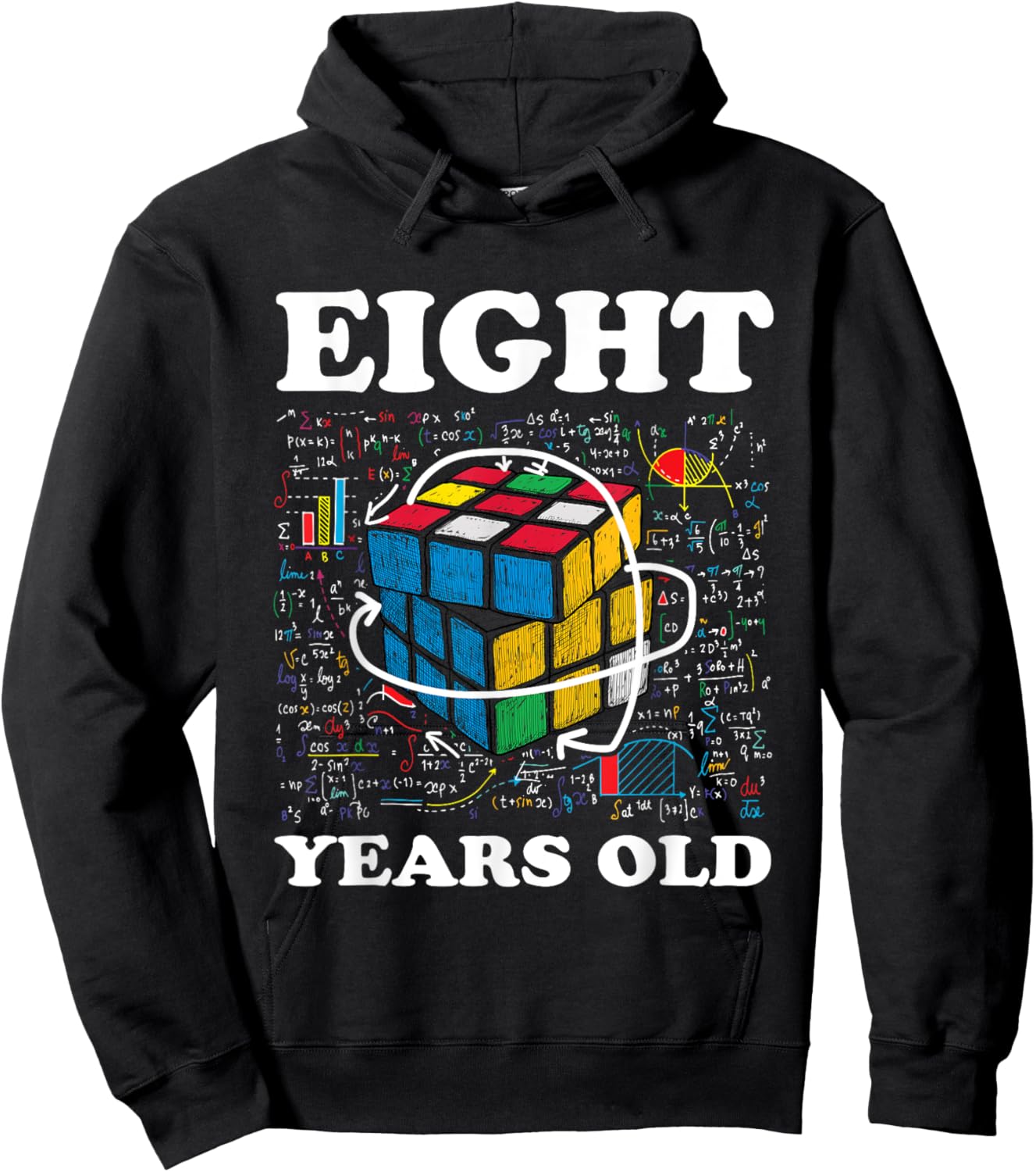 Competitive Speed Cubing 8 Years Old Birthday for Boy Girl Hoodie - Hoodie | Black