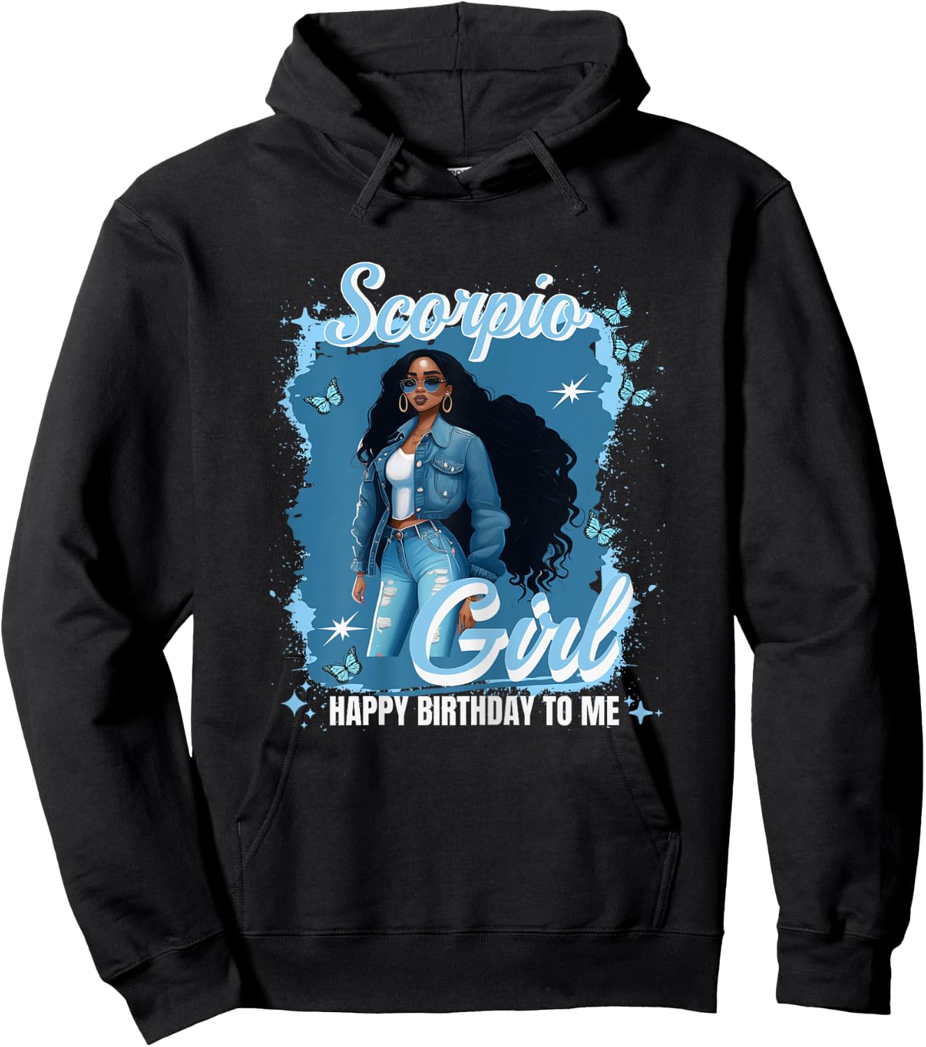 Scorpio Girl Vibes Goddess October November Birthday Nubian Hoodie - Hoodie | Black