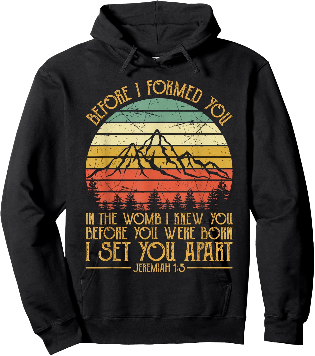 Religious Bible Verse Jeremiah 1:5 Pro Life Christian Hoodie - Hoodie | Black