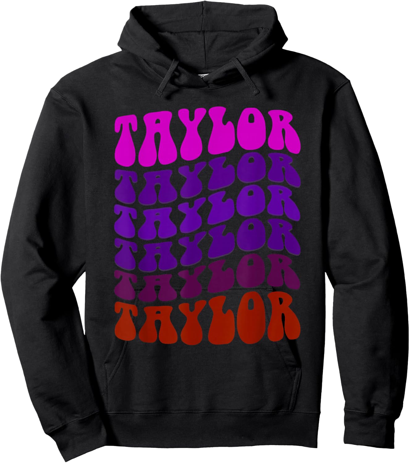 Retro TAYLOR Girl First Name Wavy My Birthday Personalized Hoodie - Hoodie | Black