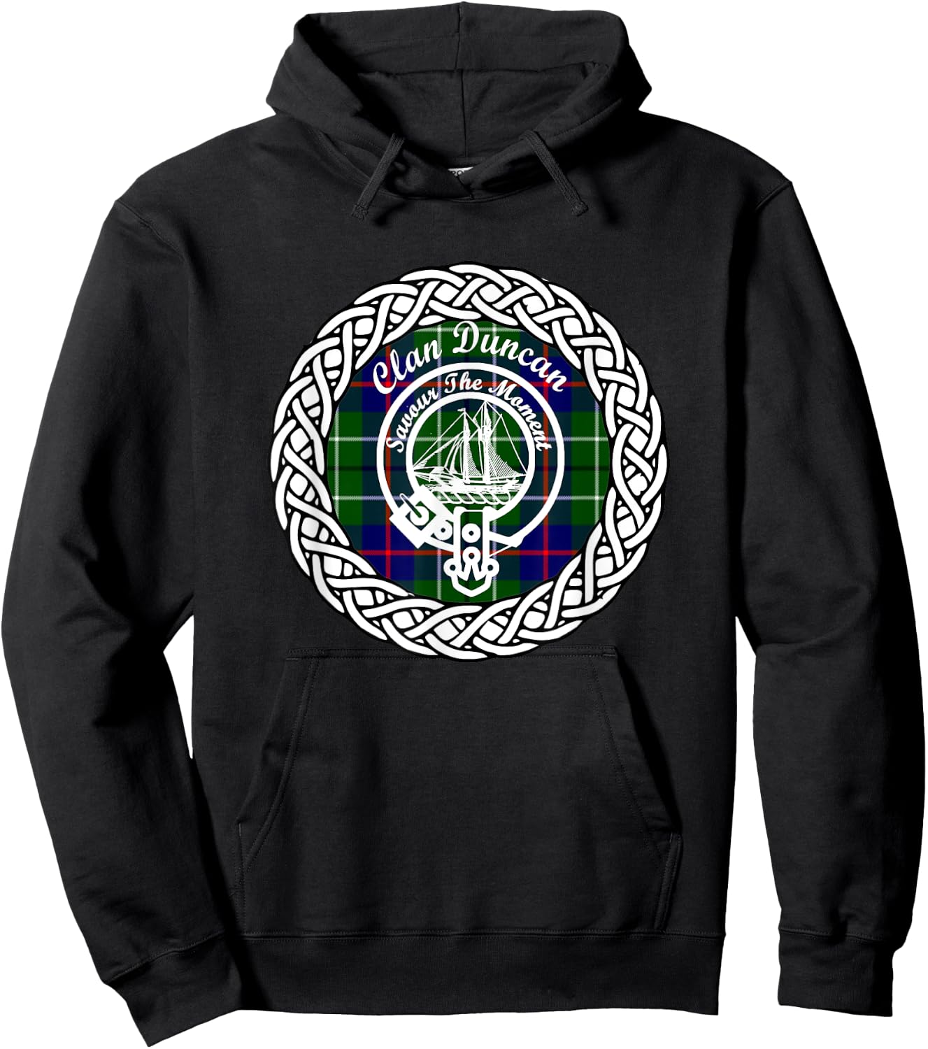 Duncan Scottish Clan Crest and Tartan Hoodie - Hoodie | Black