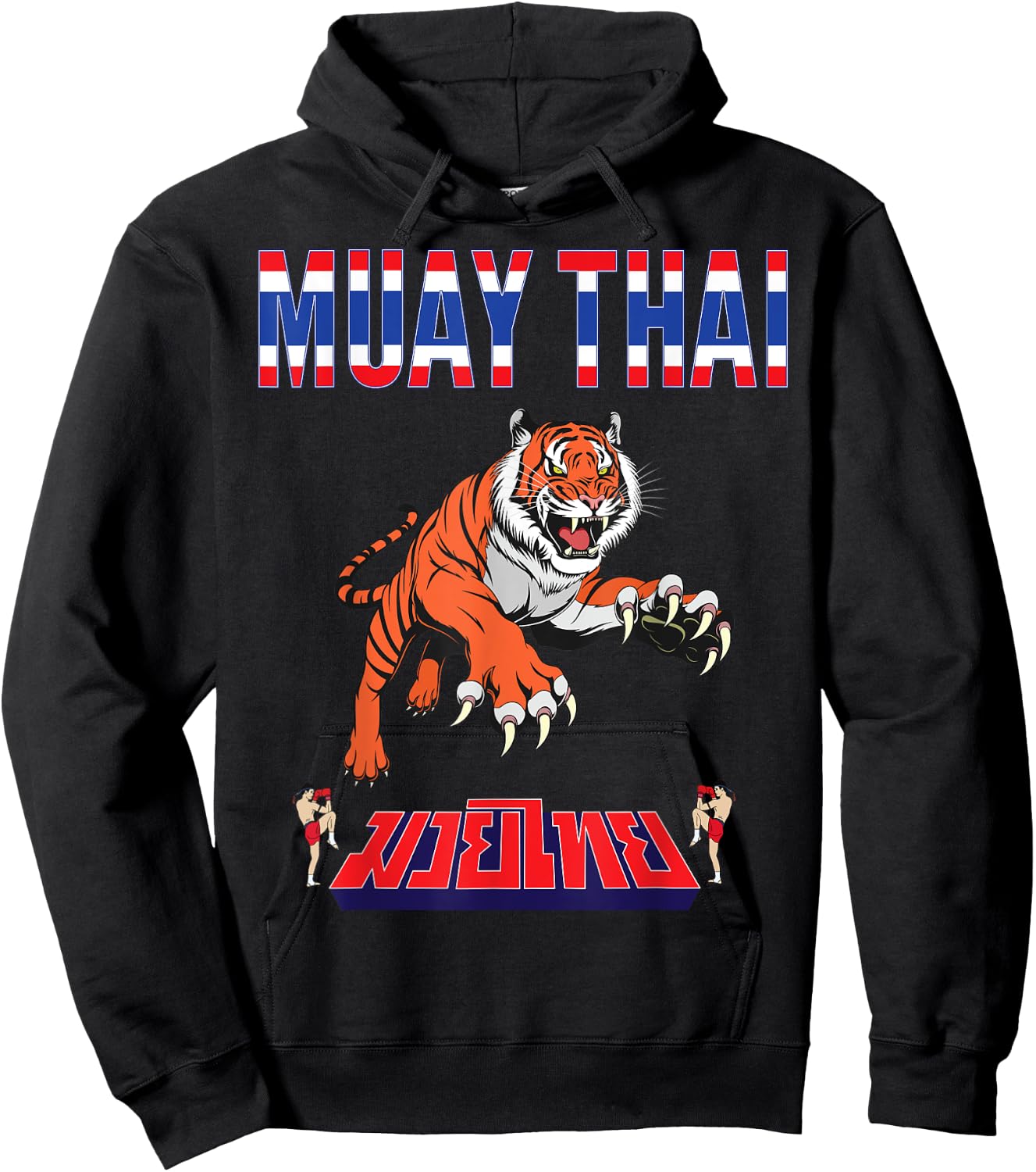 Sawadee thai traditional sak yant thai twin tiger muay thai Hoodie - Hoodie | Black