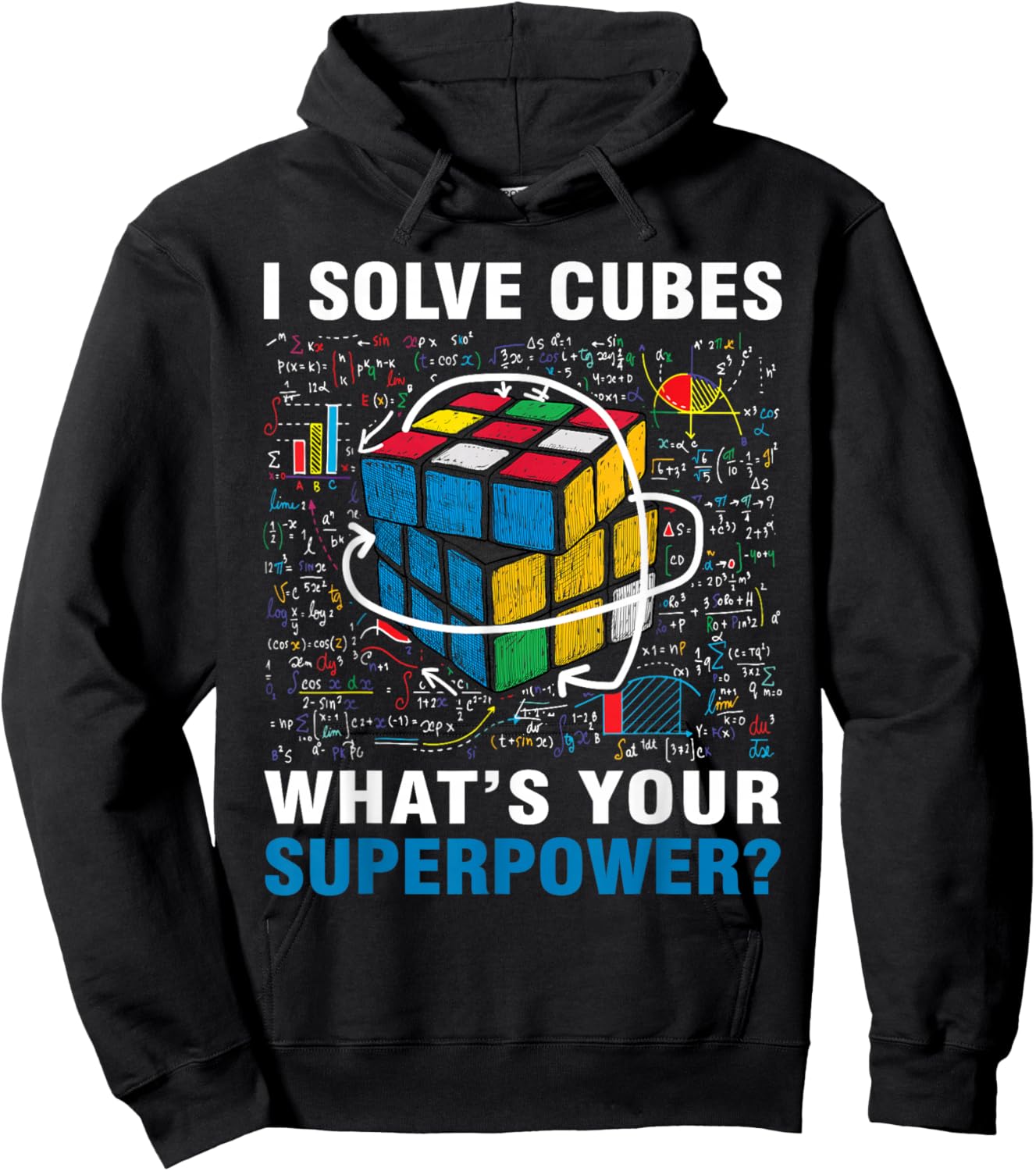 I Solve Cubes Superpower Funny Speed Cubing Boys Girls Kids Hoodie - Hoodie | Black