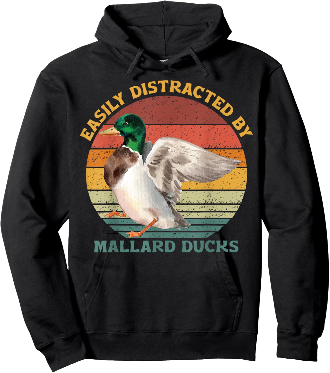 Funny Waterfowl Wild Birds Easily Distracted By Mallard Duck Hoodie - Hoodie | Black
