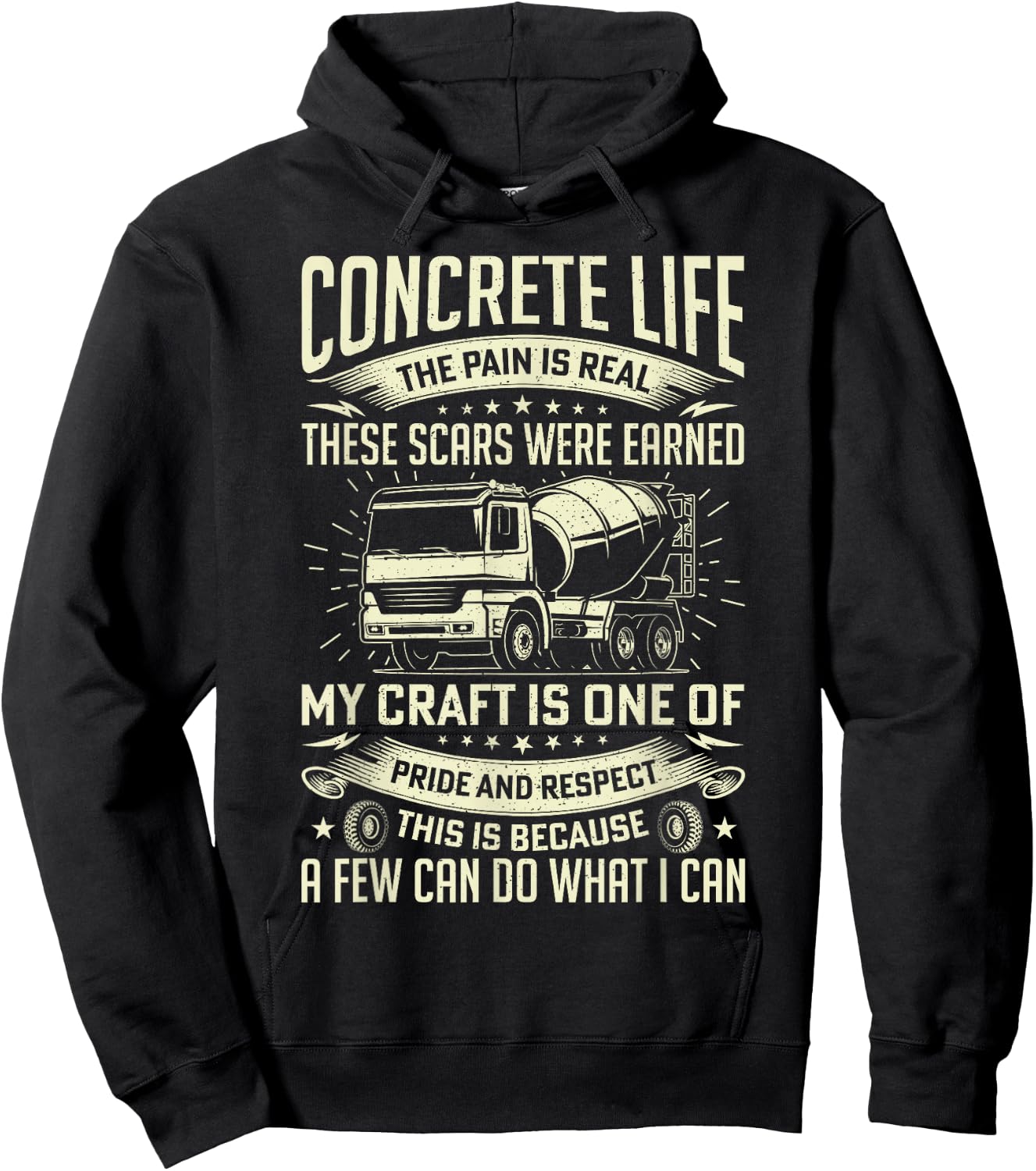 Concrete Life Funny Concrete Finisher Cement Worker Dad Hoodie - Hoodie | Black