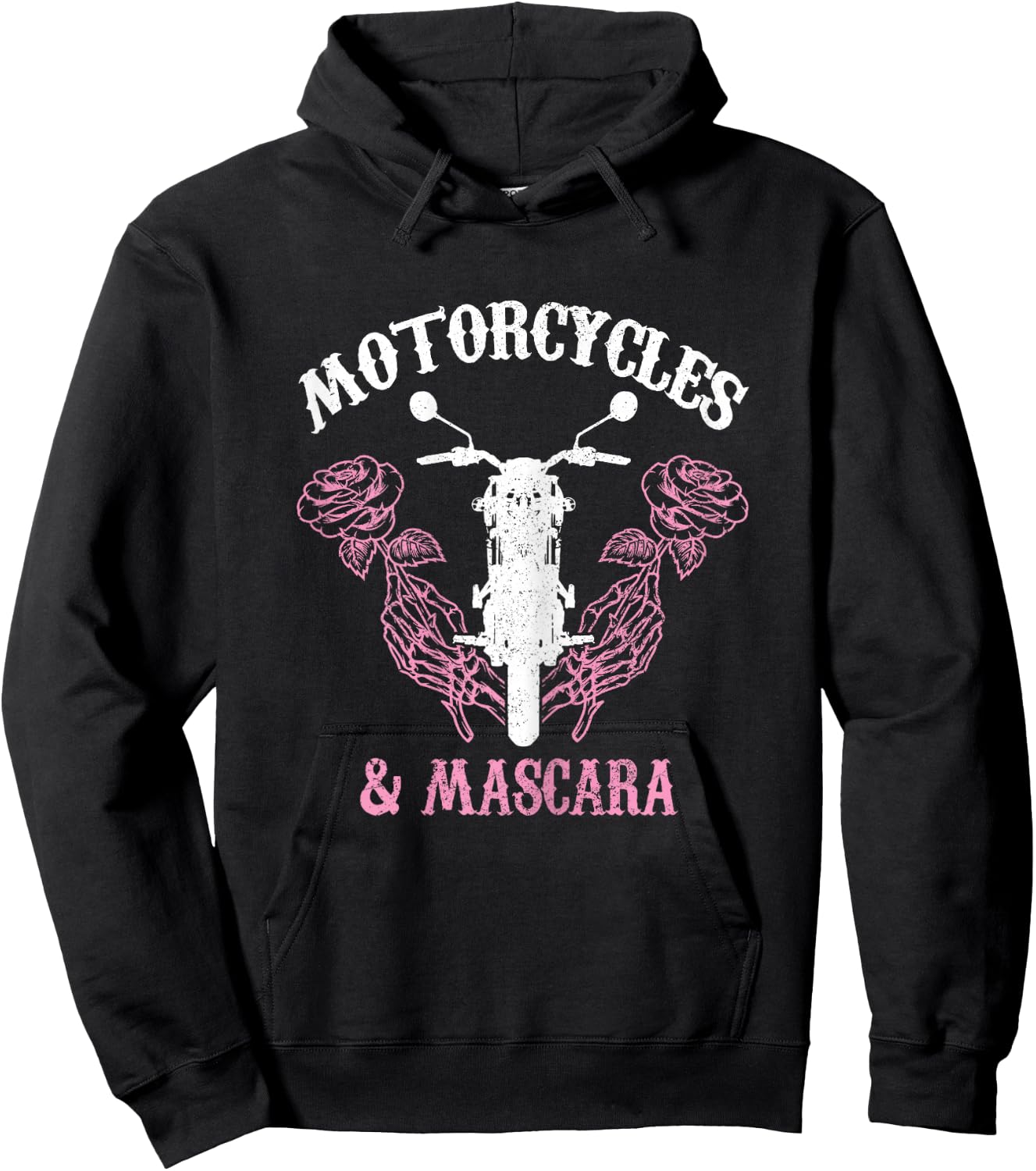 Motorcycles & Mascara Biker Girl Vintage Hoodie - Hoodie | Black
