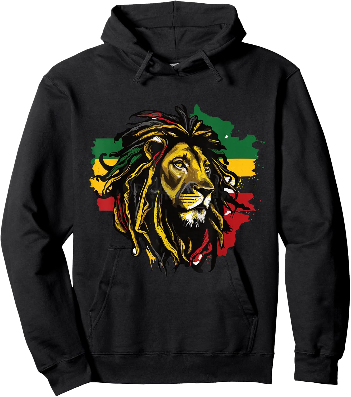 Jamaican Lion Jamaican Rasta Flag Lion Of Judah Reggae Music Hoodie - Hoodie | Black