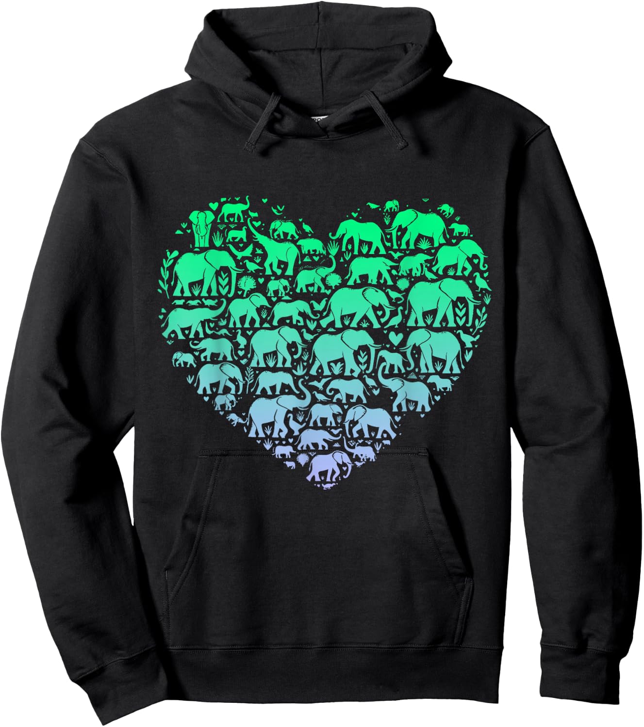 Silhouette Elephants Stuff for Elephant Lover Boys Elephant Hoodie - Hoodie | Black
