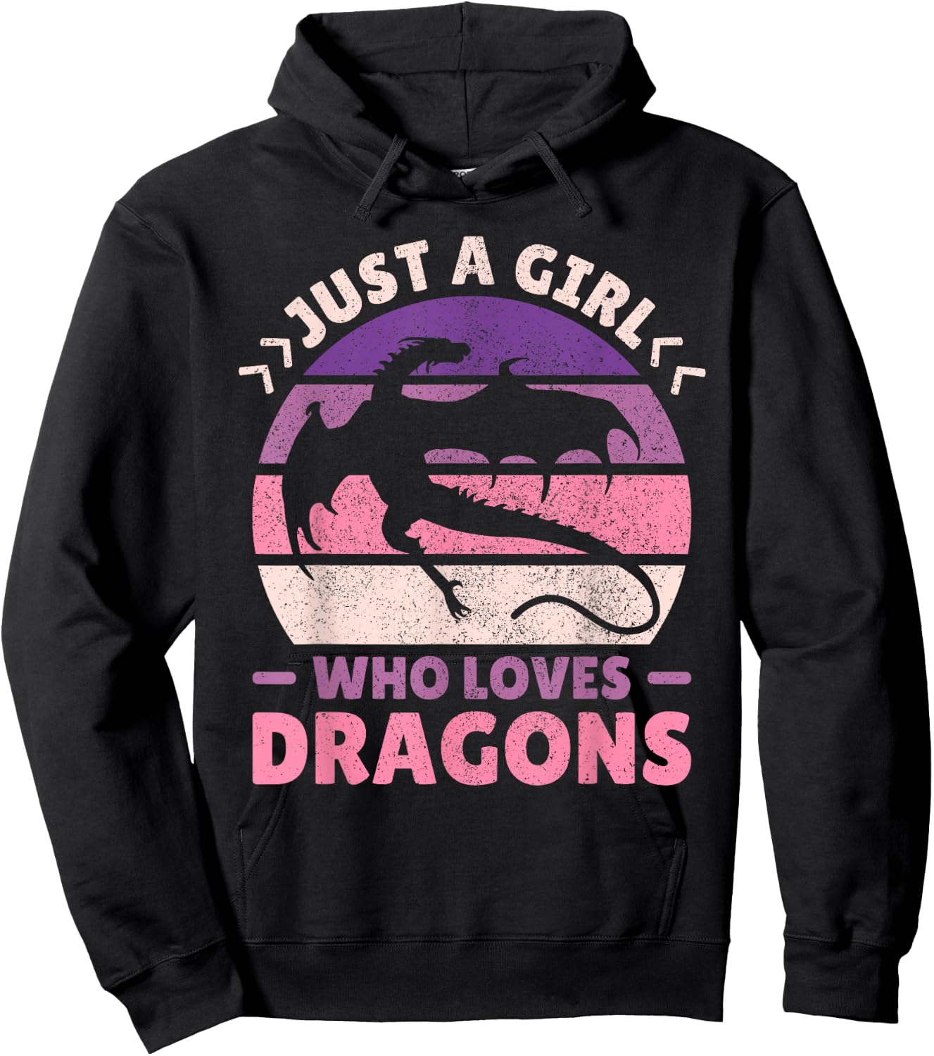 Just A Girl Who Loves Dragons Women Girls Kids Cute Dragon Hoodie - Hoodie | Black