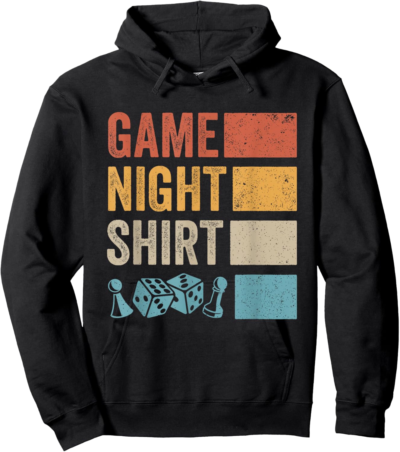 Retro Boardgaming Game Night Hoodie - Hoodie | Black