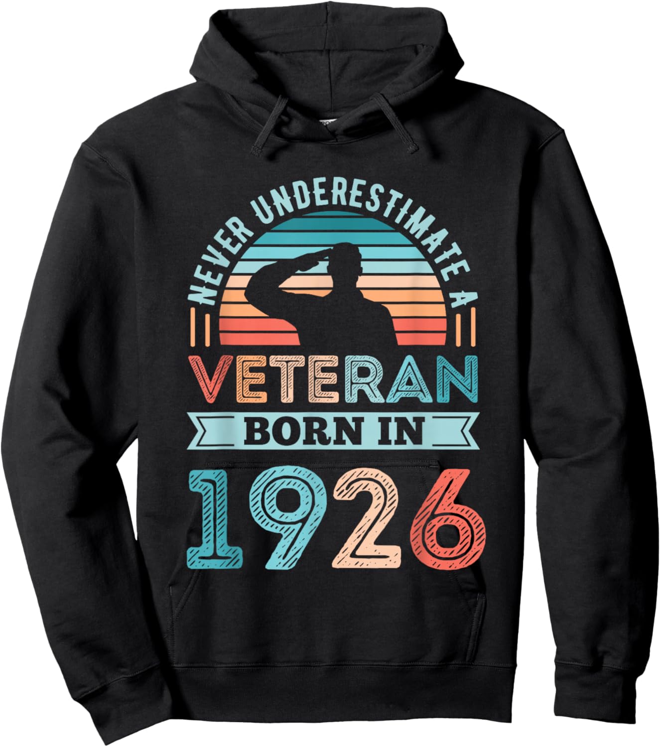 Veteran born in 1926 100th Birthday Military Gifts Hoodie - Hoodie | Black