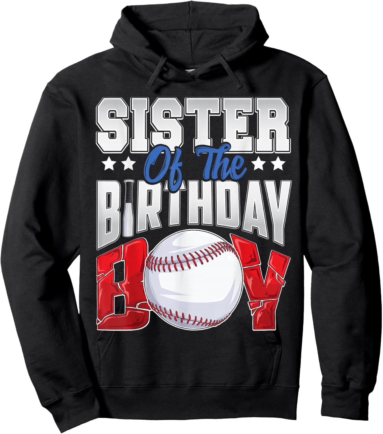 Sister Baseball birthday Boy Family Baller b-day Party Hoodie - Hoodie | Black