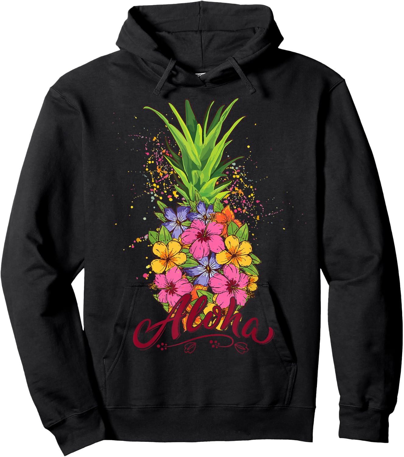 Hawaiian-Shirt Aloha Hawaii Kids Girl Women Pineapple Floral Hoodie - Hoodie | Black