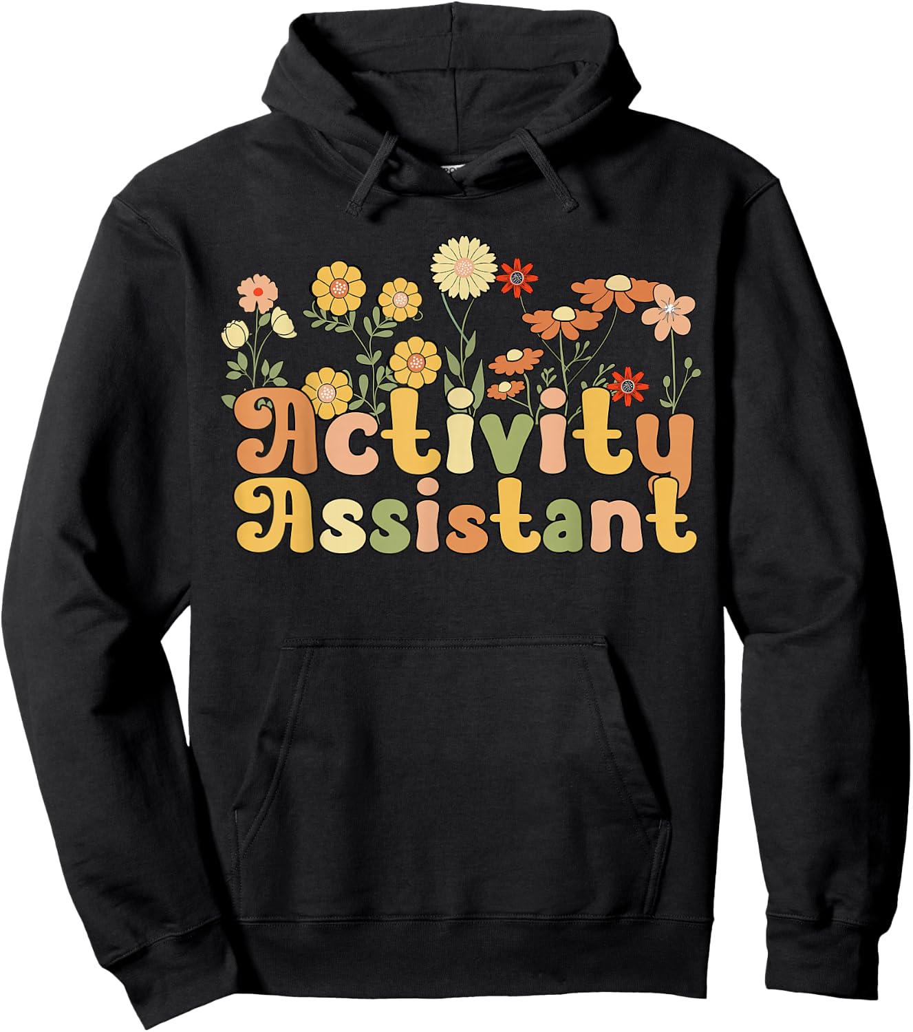 Groovy Activity Assistant Flowers Hoodie - Hoodie | Black