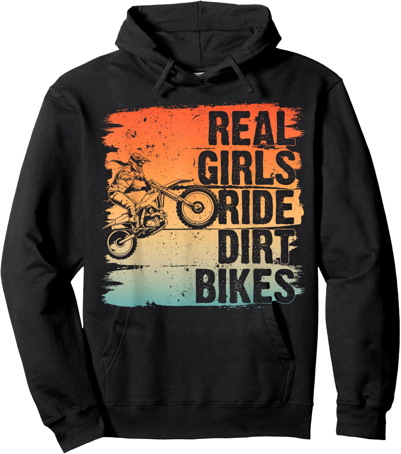 Cool Dirt Bike Girls Motocross Biker Racer Sport Hoodie - Hoodie | Black
