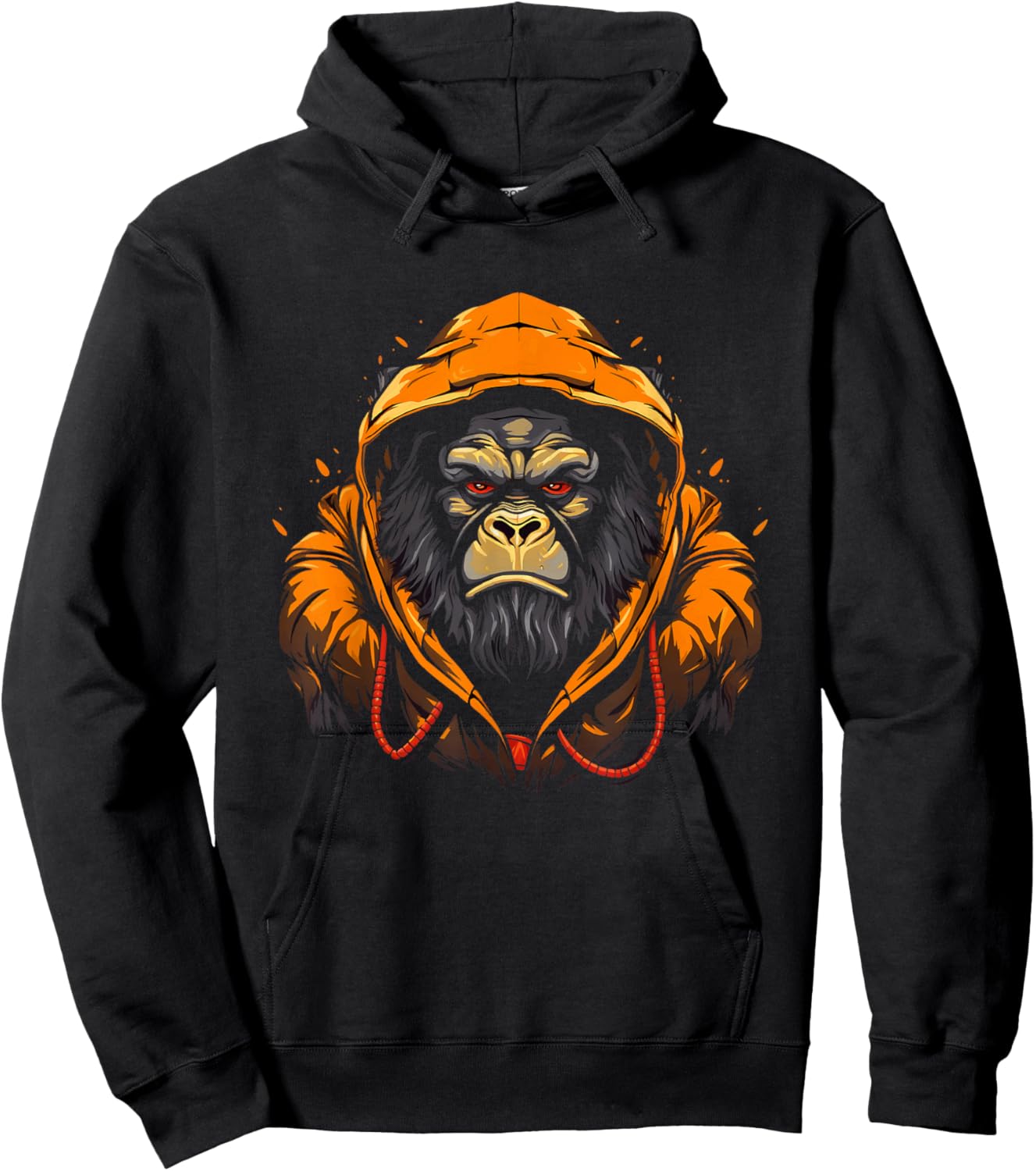 Gorilla Wearing Ape Wildlife Artwork Monkey Graphic Hoodie - Hoodie | Black