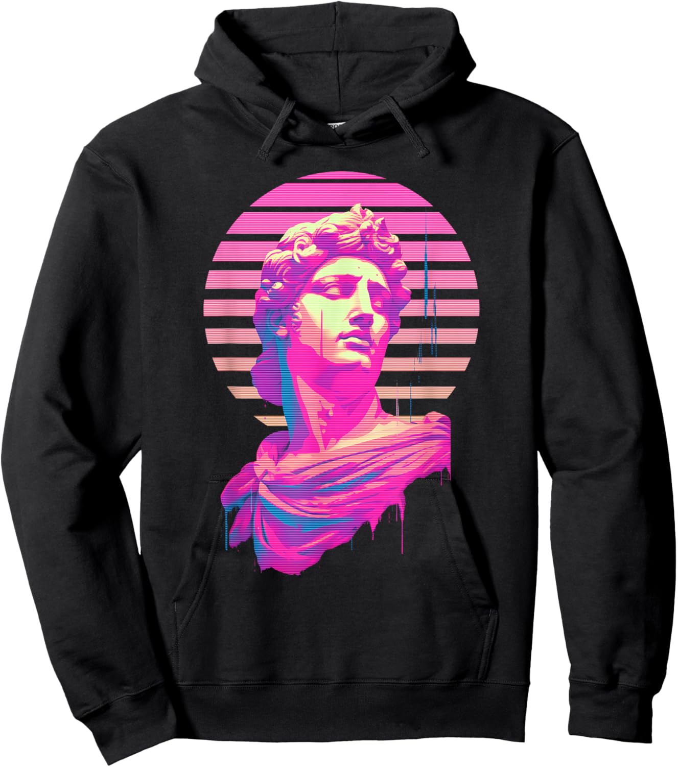 Apollo Vaporwave Aesthetic Greek God Retrowave Graphic Hoodie - Hoodie | Black