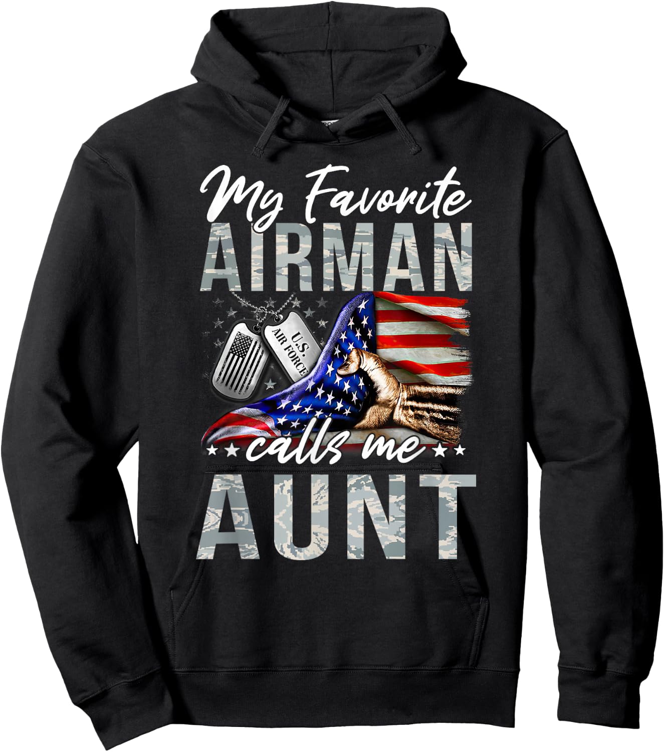 My Favorite Airman Calls Me Aunt Air Force Graduation Aunt Hoodie - Hoodie | Black