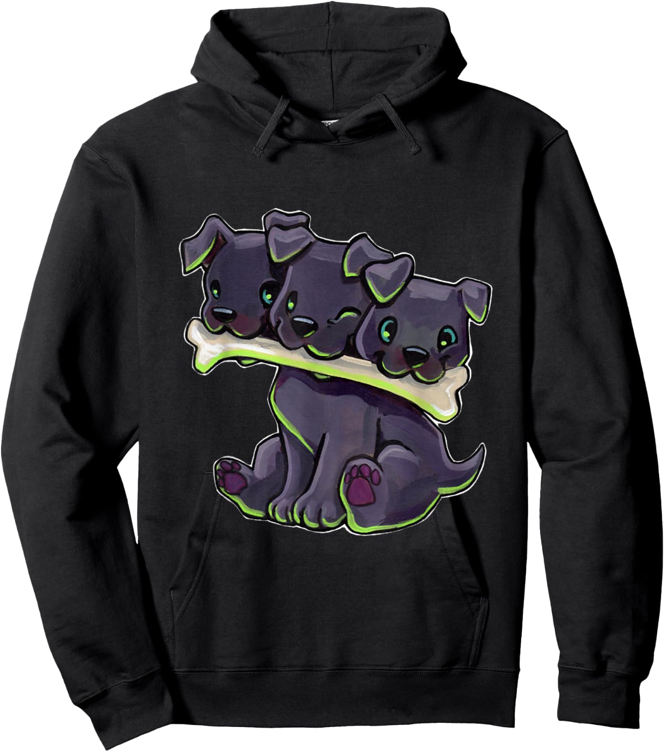 Cerberus Cute - Funny Dog Hoodie - Hoodie | Black