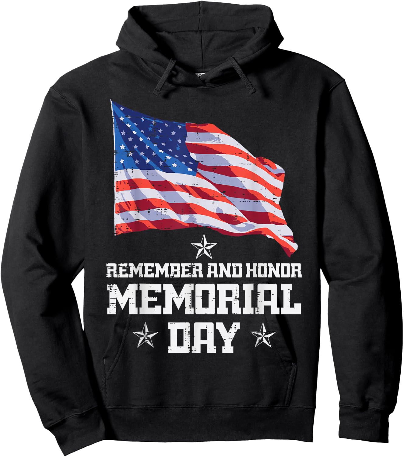 Memorial Day America Flag Remember Honor Men Women Kids Teen Hoodie - Hoodie | Black