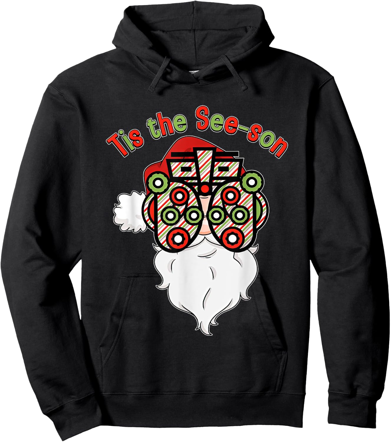 Santa Optometry Christmas Season Tis The Seeson Optometry Hoodie - Hoodie | Black