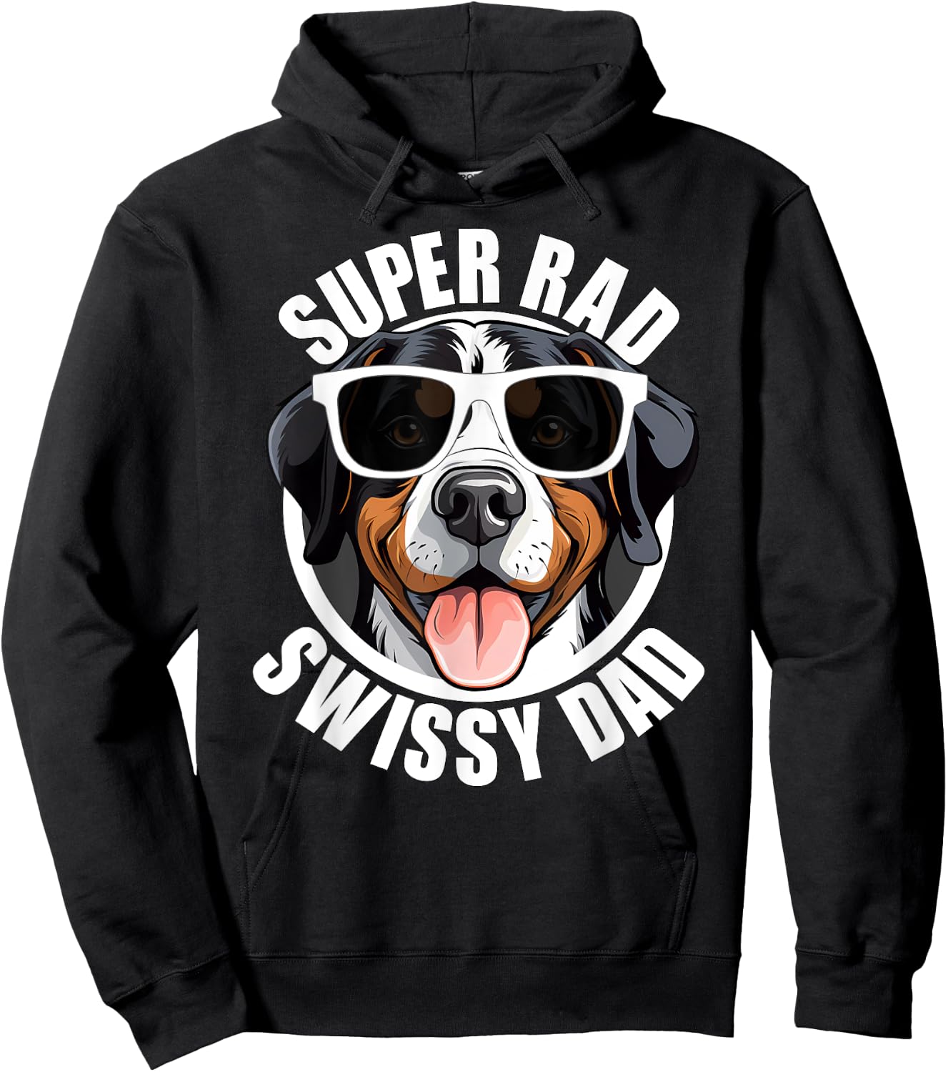 Greater Swiss Mountain Dog Swissy Dad Cute Puppy Father Men Hoodie - Hoodie | Black