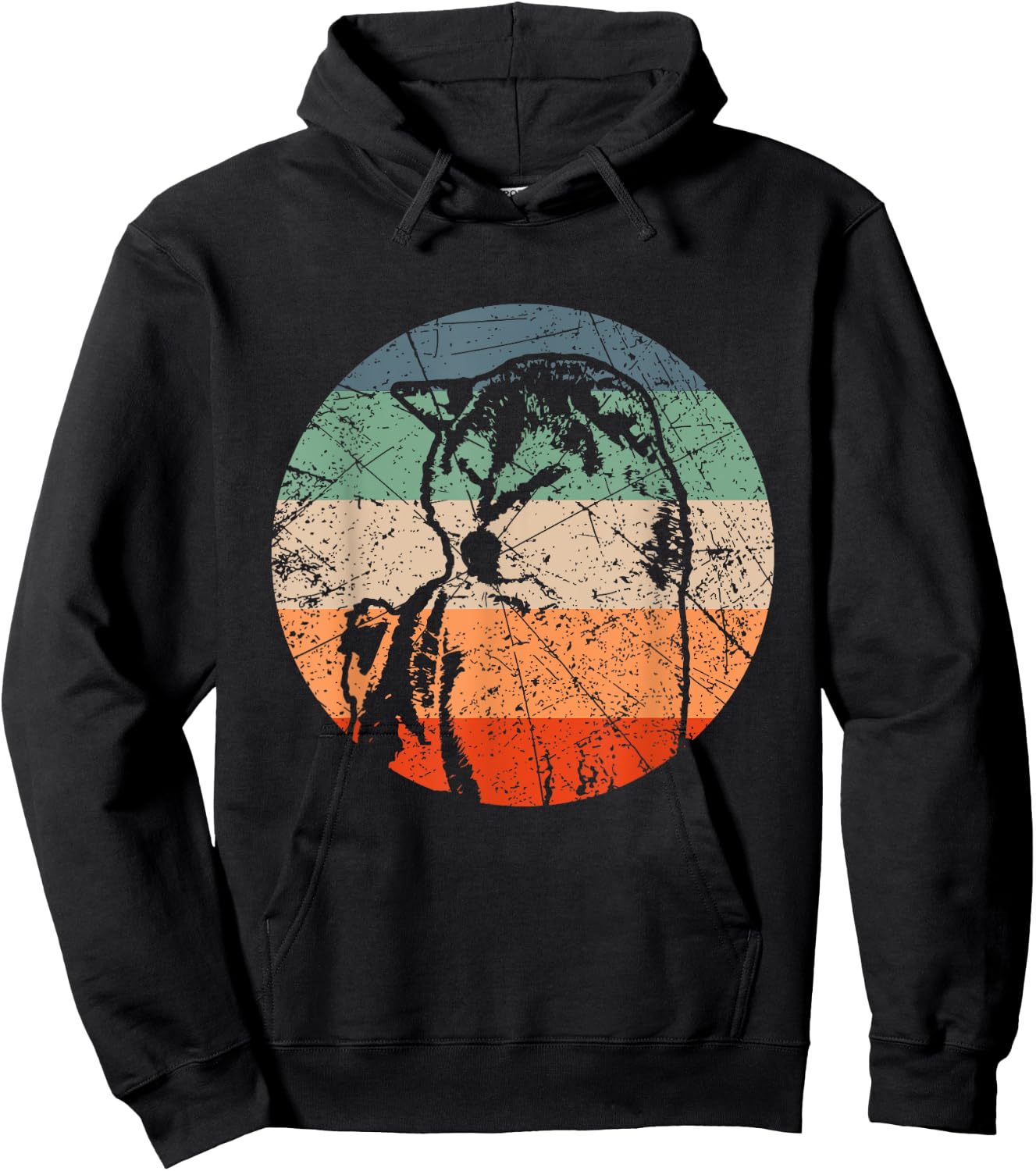 Retro Dog Silhouette - Vintage Shiba Inu Women Hoodie - Hoodie | Black