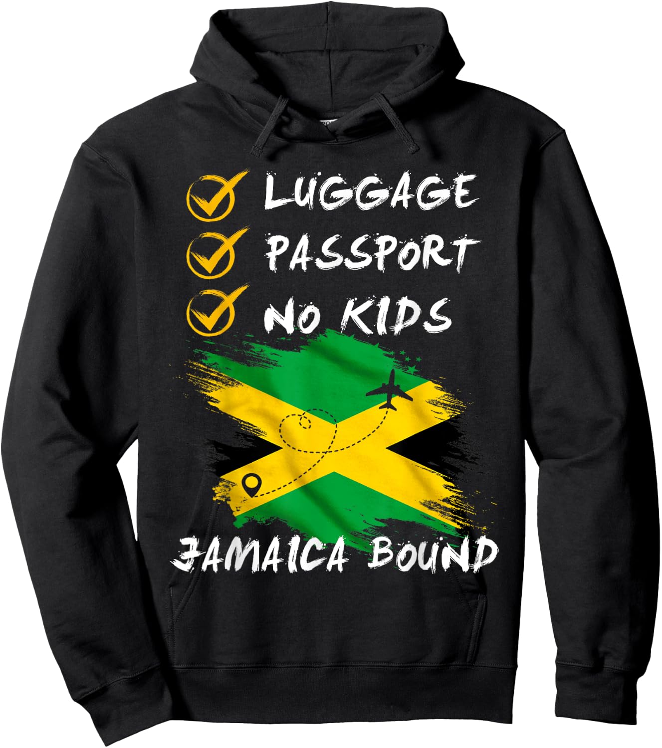Luggage Passport No Kids Jamaica Travel Vacation Outfit Hoodie - Hoodie | Black