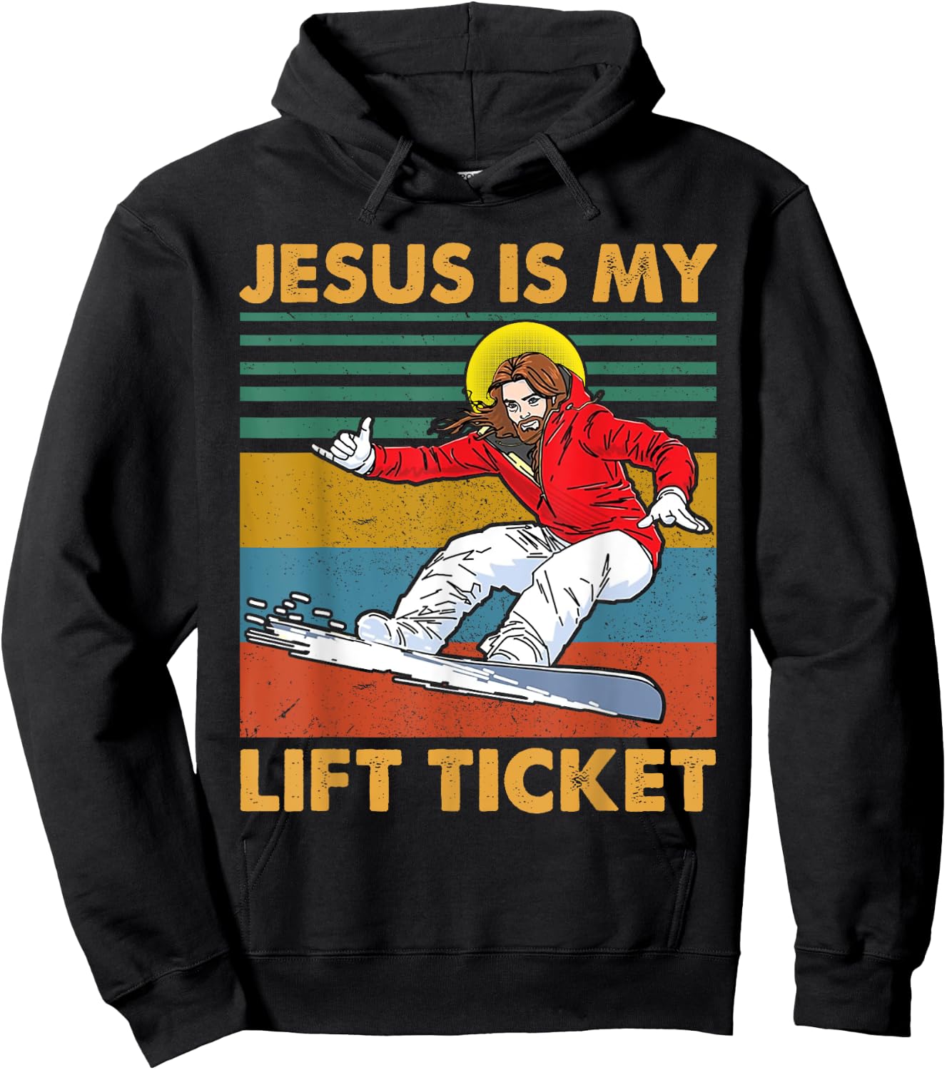 Vintage Jesus Is My Lift Ticket Christian Gift Hoodie - Hoodie | Black