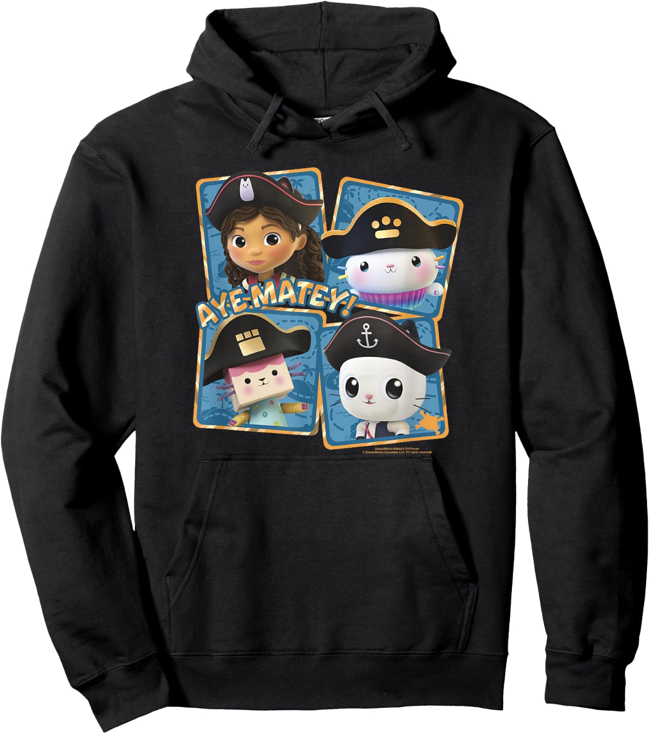 Gabby's Dollhouse Group Shot Pirates Ate Matey! Hoodie - Hoodie | Black