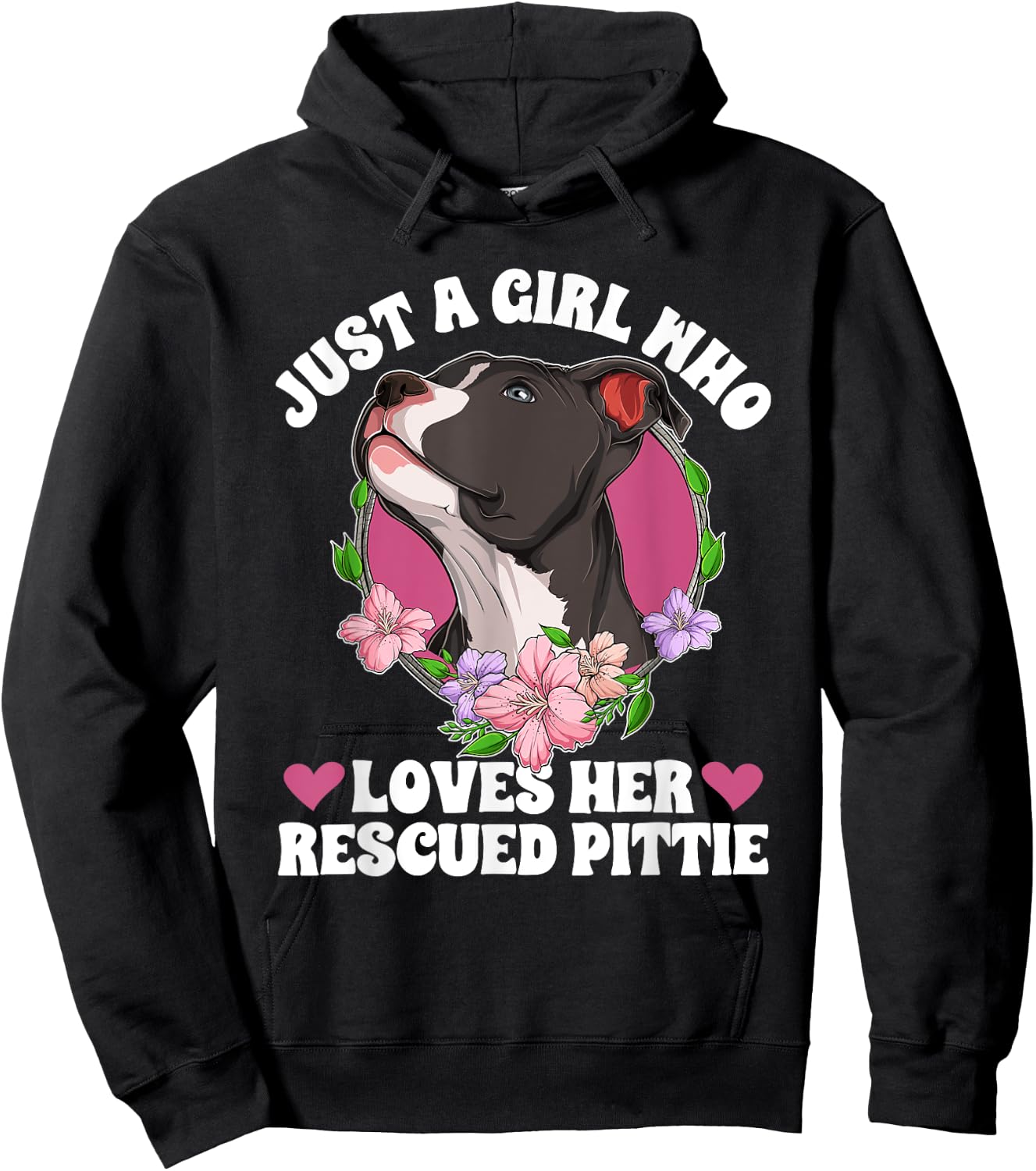 Girl Who Loves Her Pitbull Rescue Pitbull Adoption Hoodie - Hoodie | Black