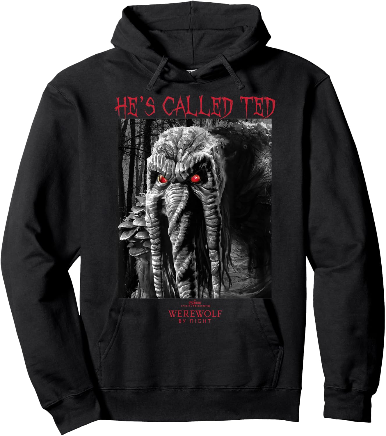 Marvel Werewolf by Night Man-Thing Hes Called Ted Portrait Hoodie - Hoodie | Black