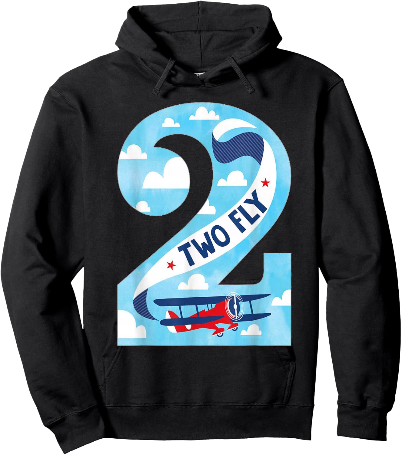 Two Fly 2 Years Old Birthday 2nd Bday Birthday Boy Airplane Hoodie - Hoodie | Black
