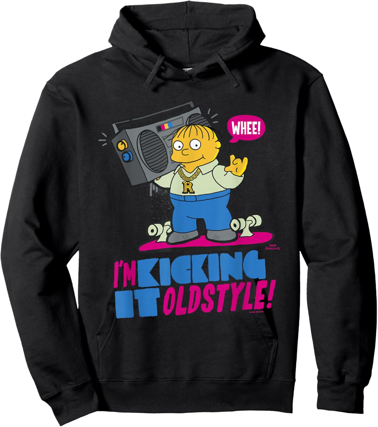 The Simpsons Ralph Wiggum I'm Kicking it Old Style Hoodie - Hoodie | Black