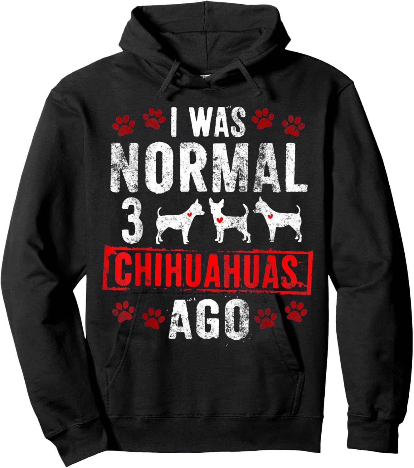 3 CHIHUAHUAS AGO Funny Chias Chi-Chi Pups Dogs Hoodie - Hoodie | Black