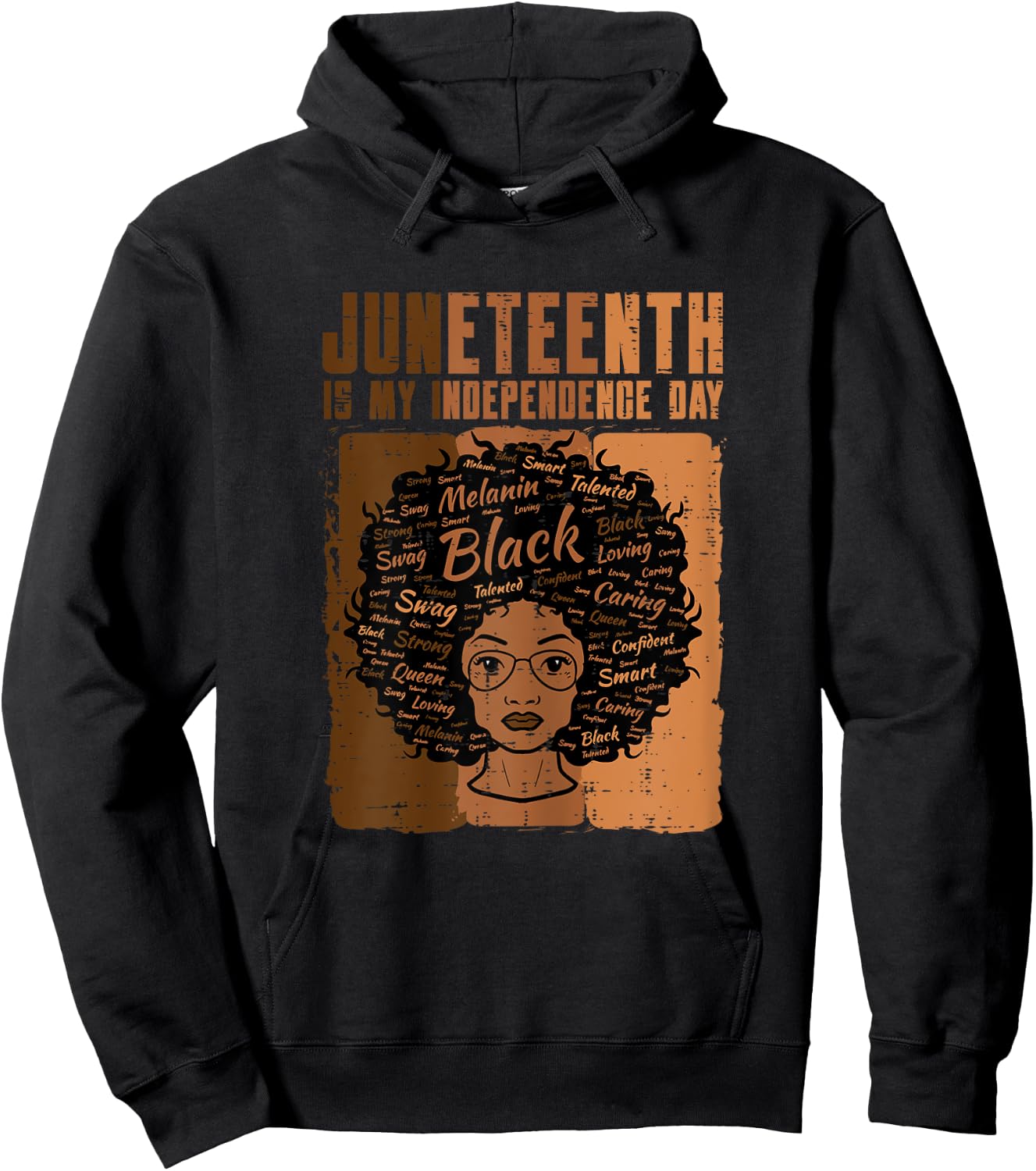 Juneteenth Black Woman Independence Day Melanin Women Girls Hoodie - Hoodie | Black