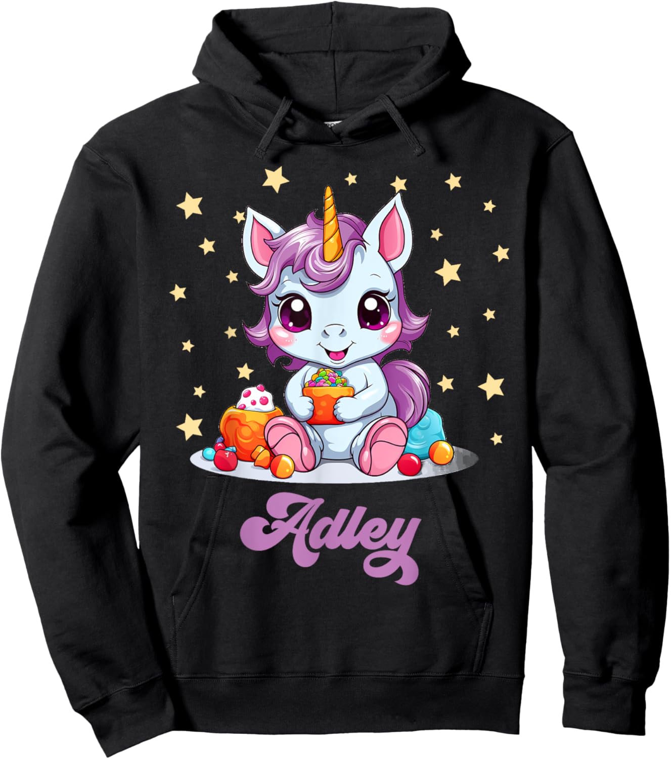 Adley Merch Unicorn Design Hoodie - Hoodie | Black