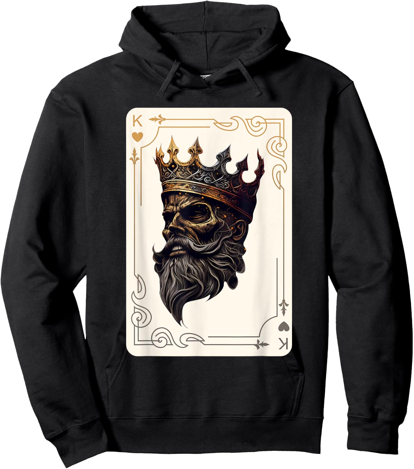King of Hearts Creepy Card Game Poker Gothic Halloween Hoodie - Hoodie | Black