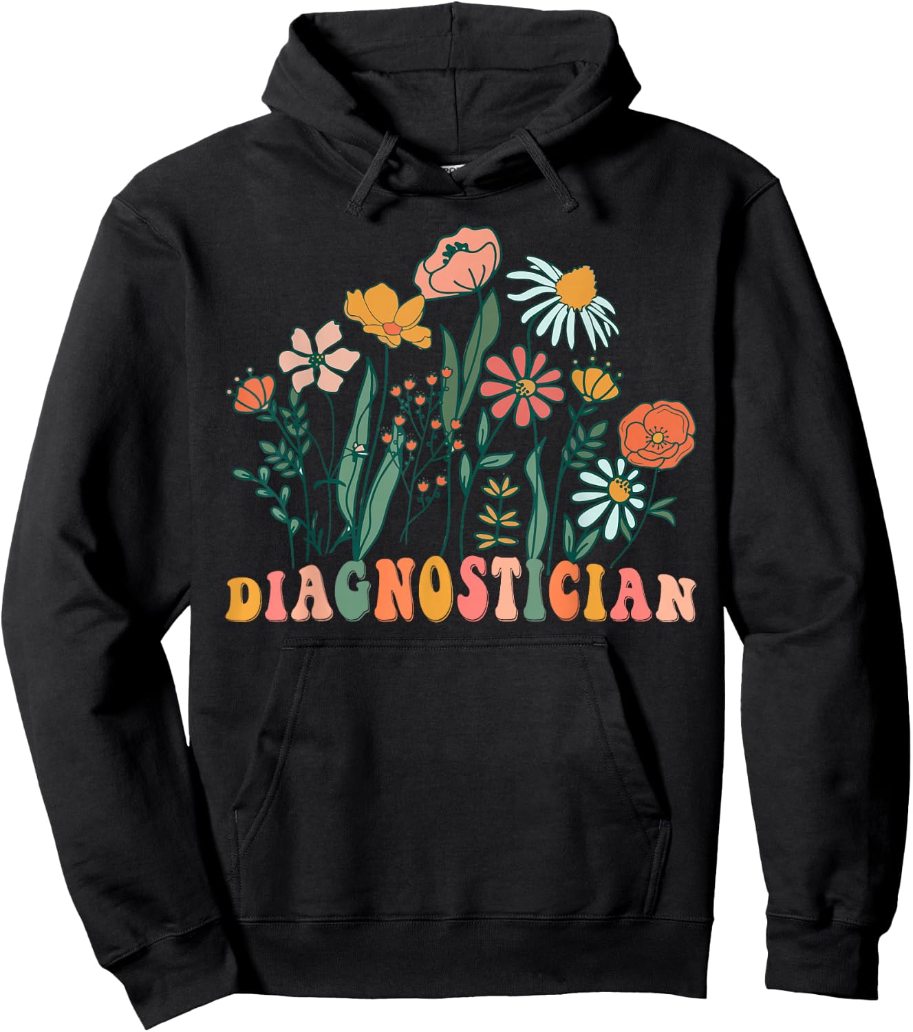 Groovy Wildflower Diagnostician Hoodie - Hoodie | Black