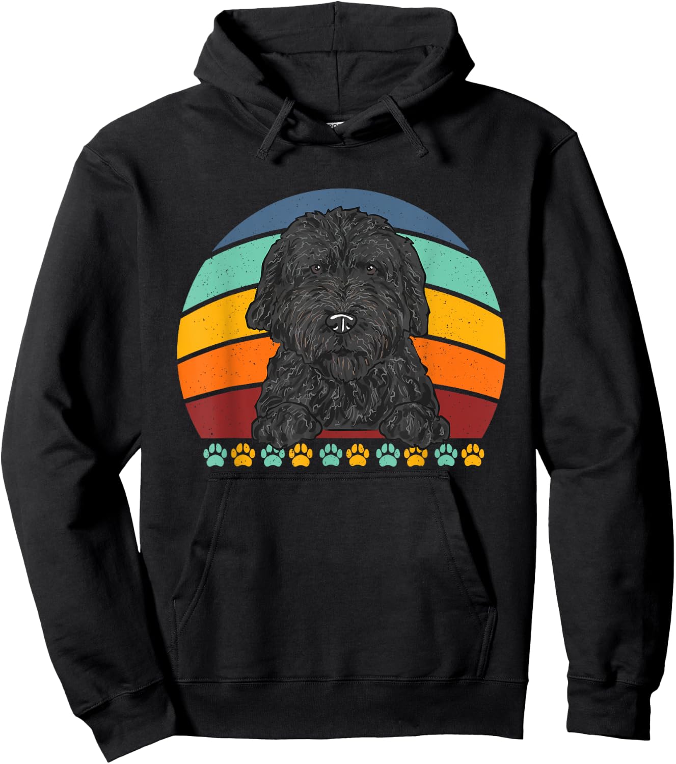 Black Goldendoodle Retro Vintage Dood Doodle Dog Hoodie - Hoodie | Black