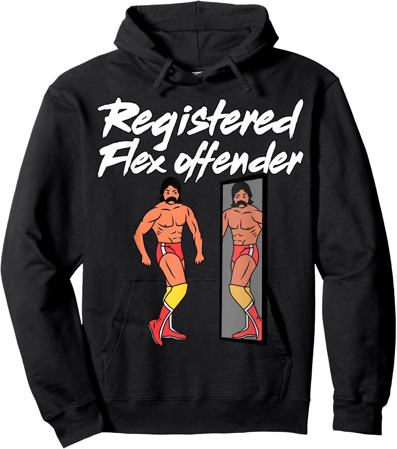 Registered Flex Offender Ironic Bodybuilder Meme Sigma Hoodie - Hoodie | Black