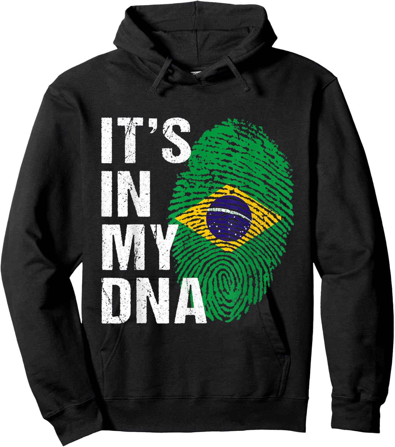 It's in My DNA Brazilian Pride - Brasil Flag men women Kids Hoodie - Hoodie | Black