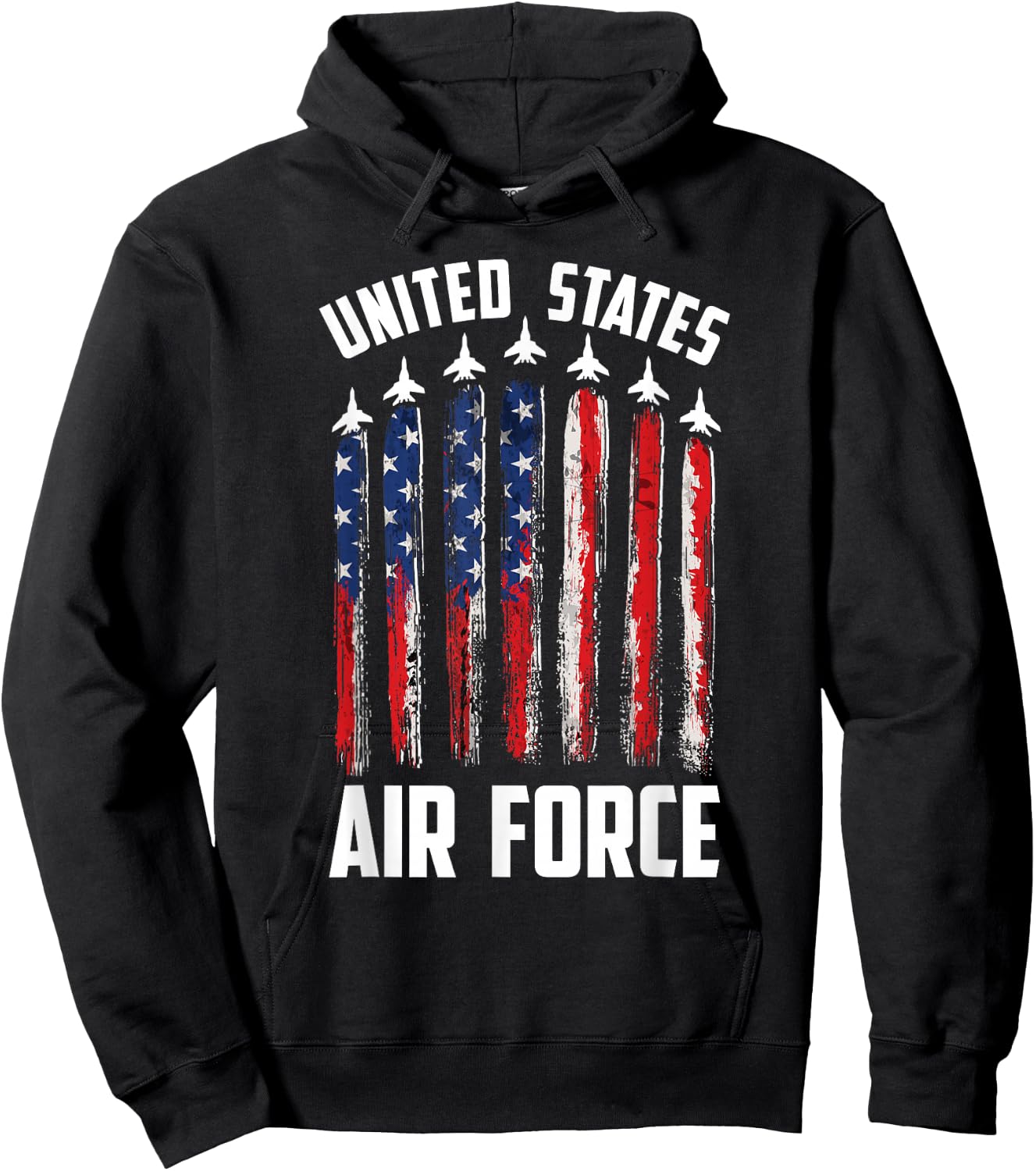 USA Flag Patriotic 4th of July United States Air Force Hoodie - Hoodie | Black