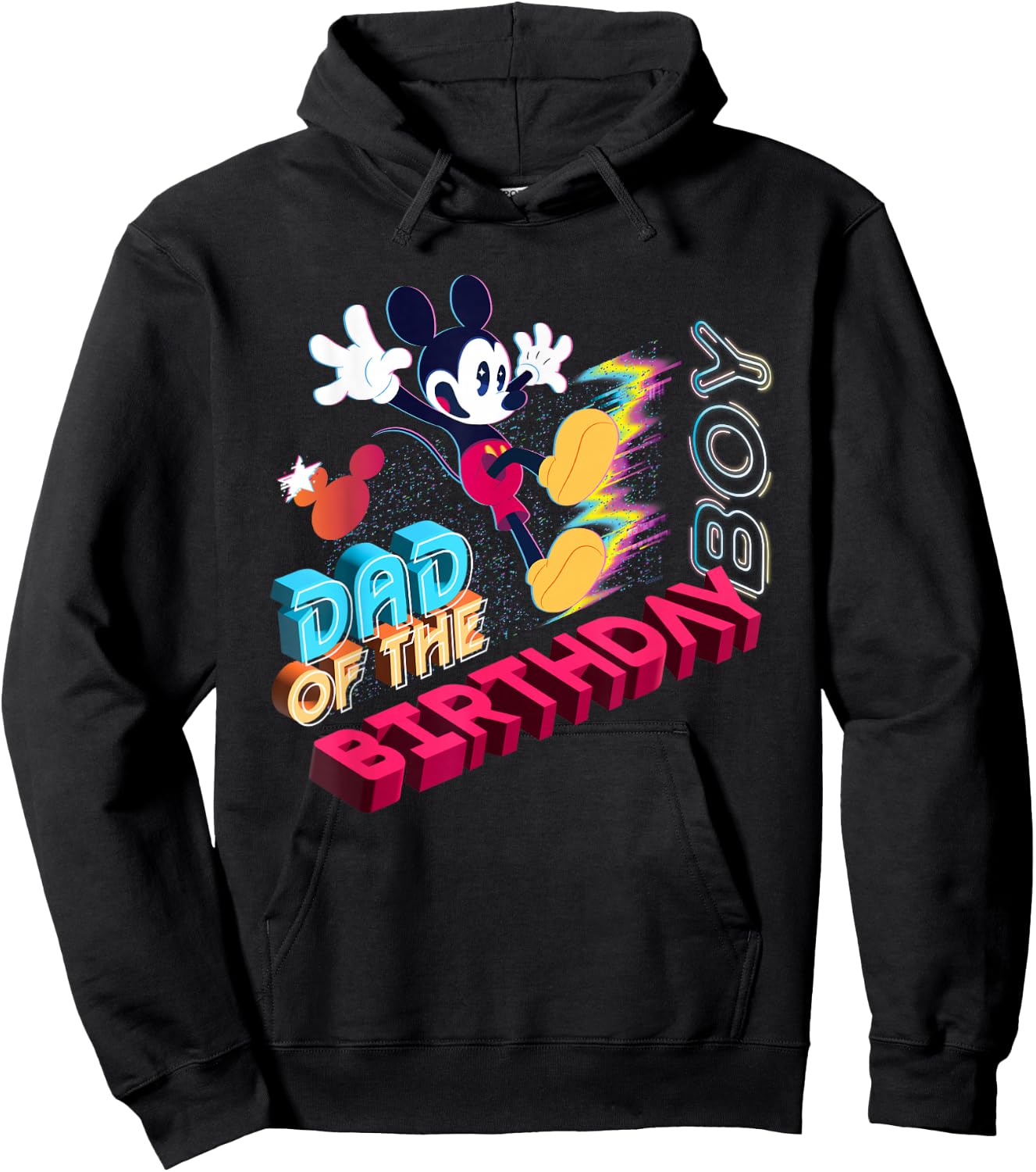 Disney Mickey Mouse Family Star Dad of The Birthday Boy Hoodie - Hoodie | Black