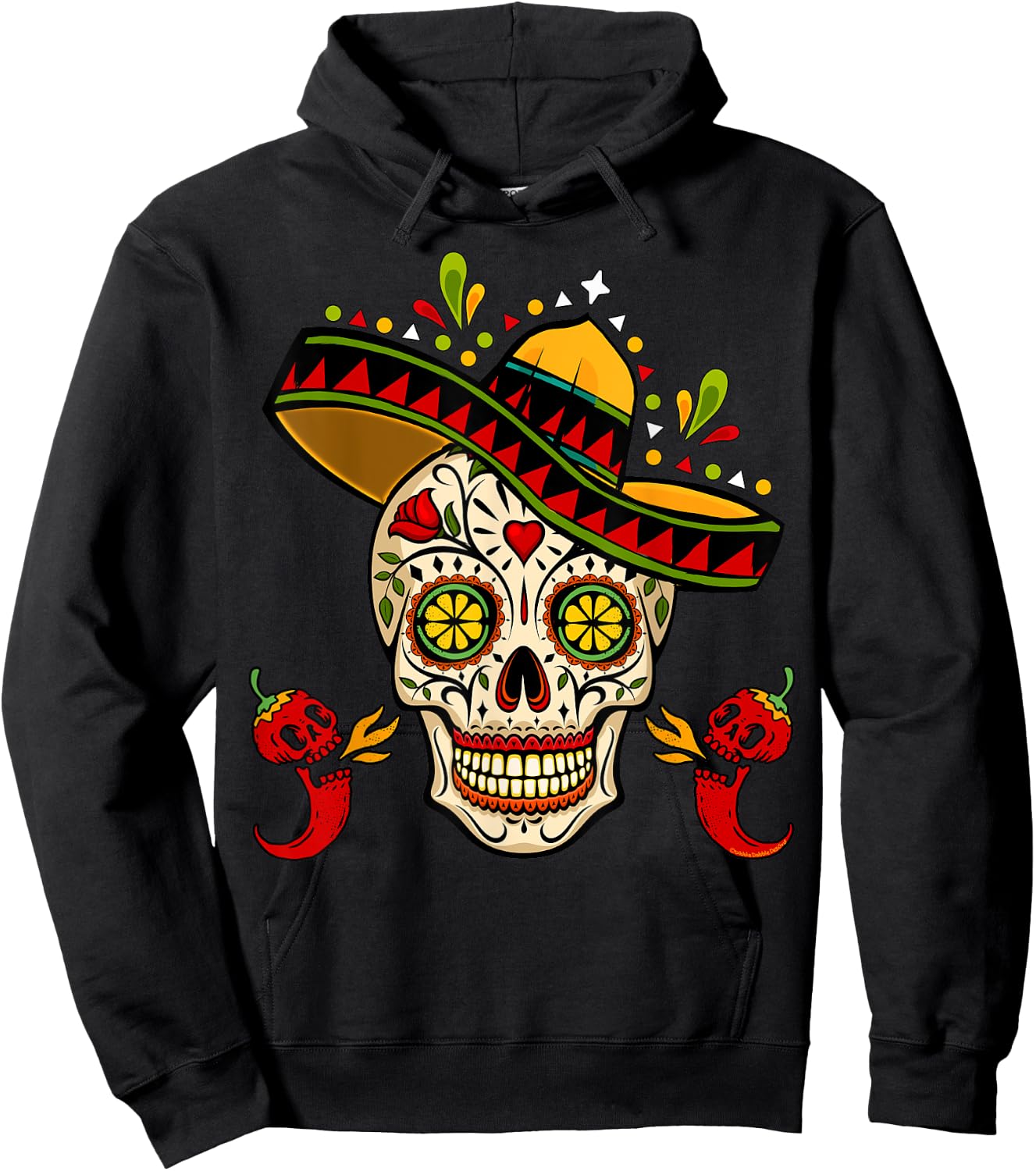 Cinco de Mayo Mexican Fiesta Sugar Skull Cinco de Mayo Hoodie - Hoodie | Black