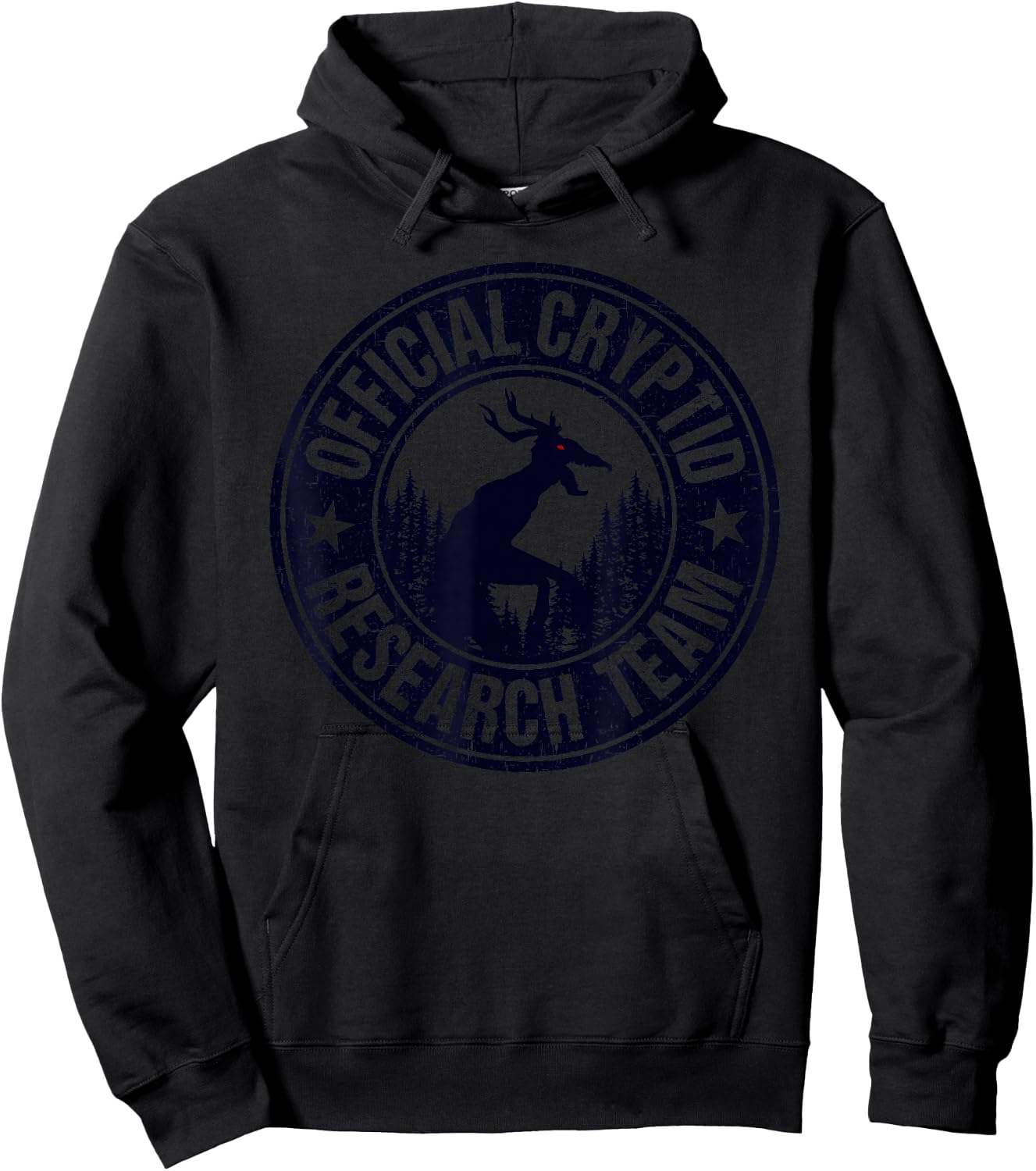 Official Cryptid Research Team Wendigo Retro Cryptozoology Hoodie - Hoodie | Black