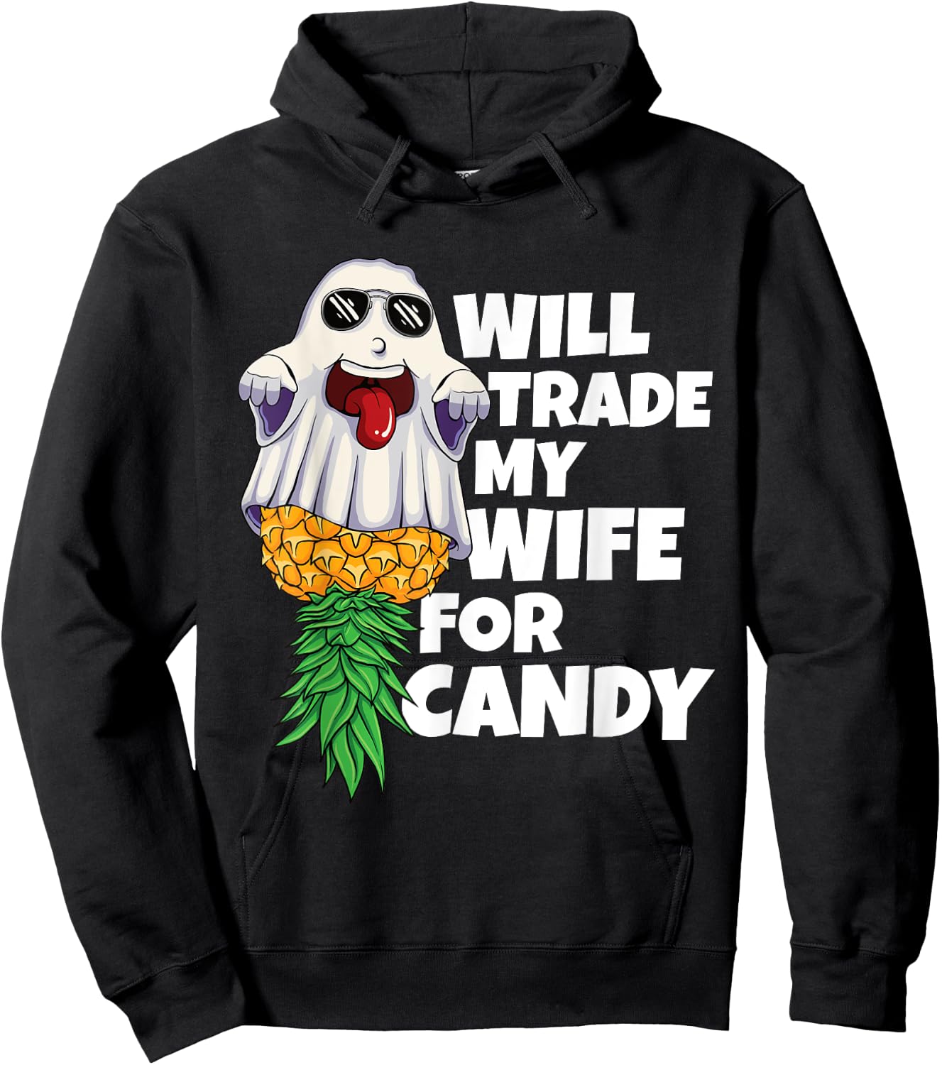 Will Trade My Wife For Candy Pineapple Halloween Swinger Men Hoodie - Hoodie | Black