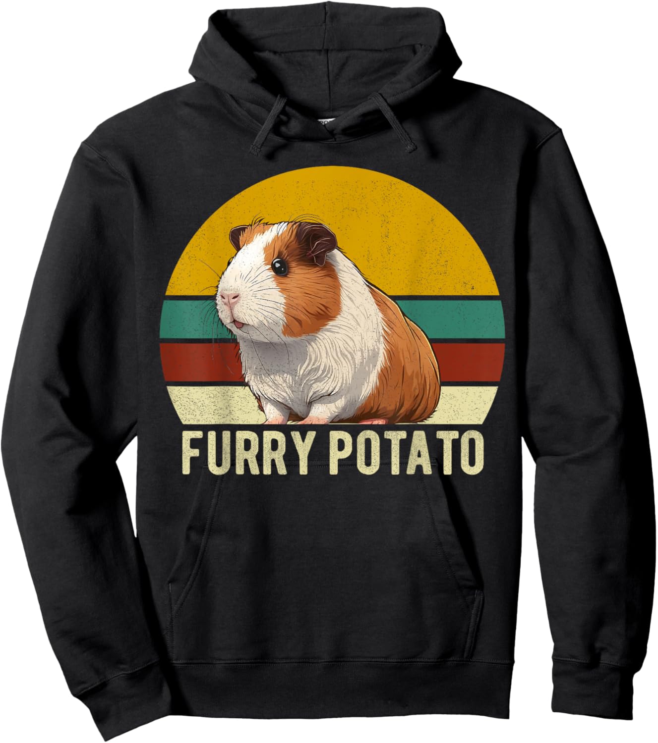 Guinea Pig Shirt Furry Potato Vintage Guinea Pig Funny Hoodie - Hoodie | Black