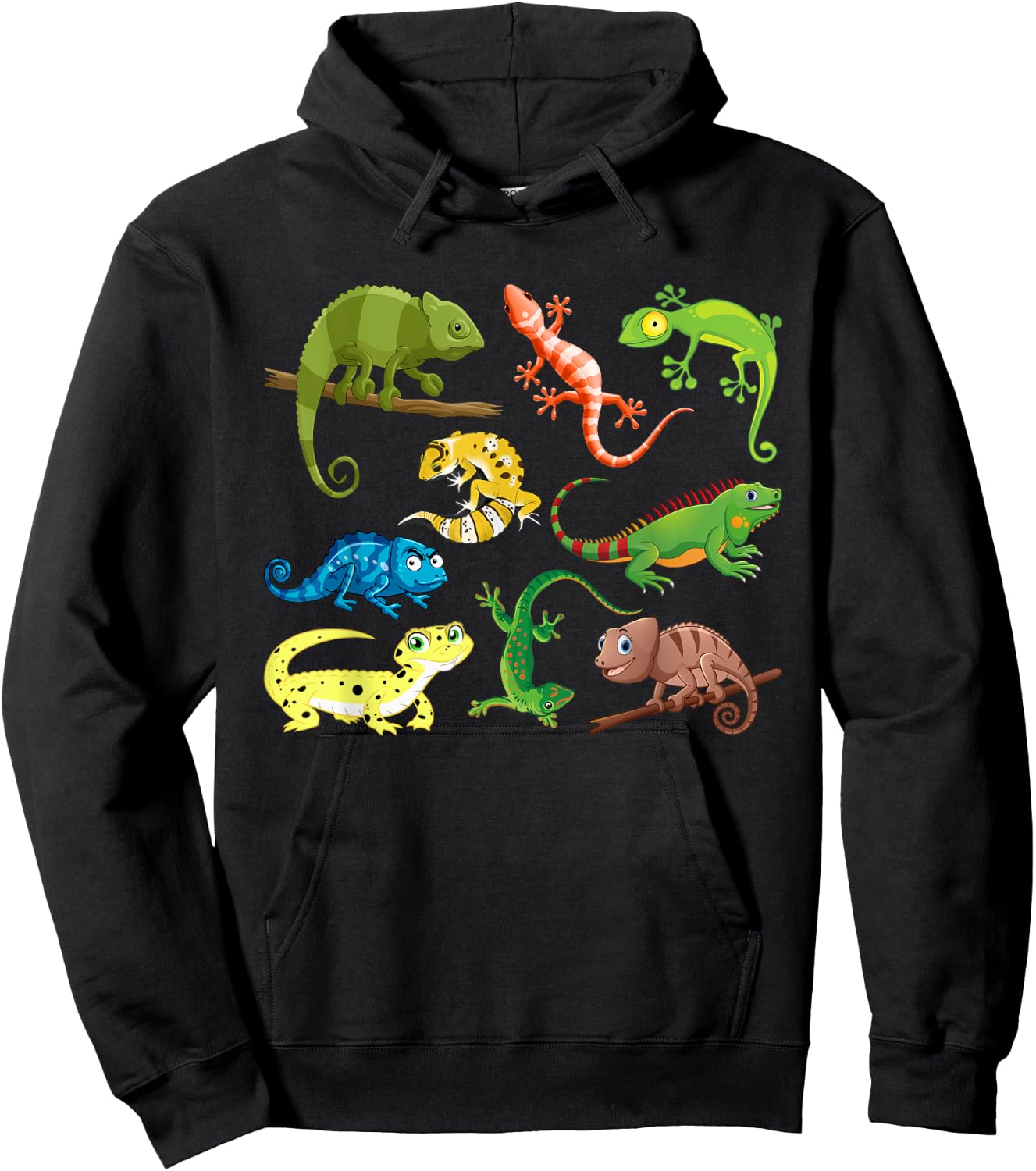 Lizards Collage Reptile Types Of Lizards Cool Lizards Lover Hoodie - Hoodie | Black