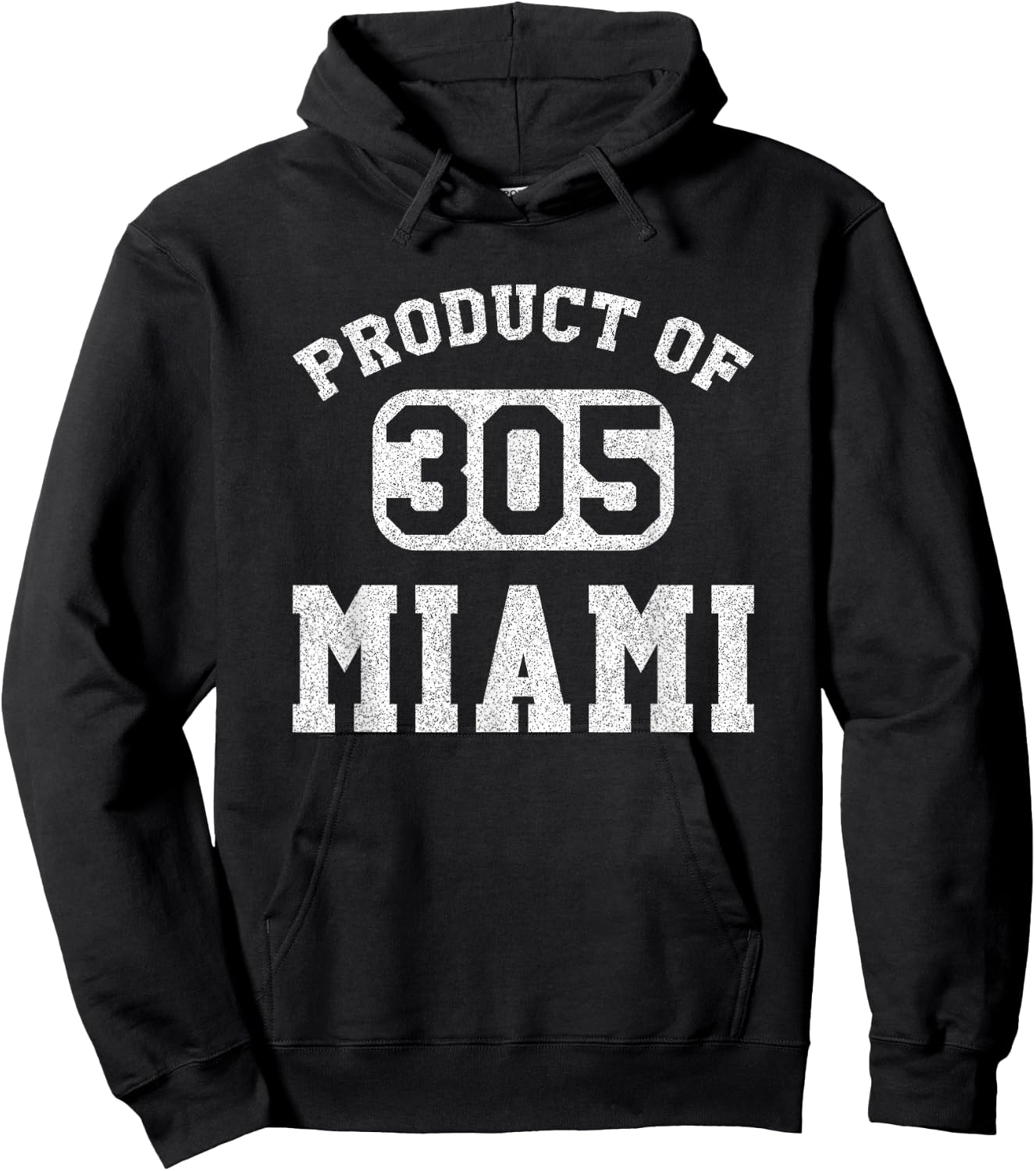 Miami Florida Vintage Retro Area Code Hoodie - Hoodie | Black